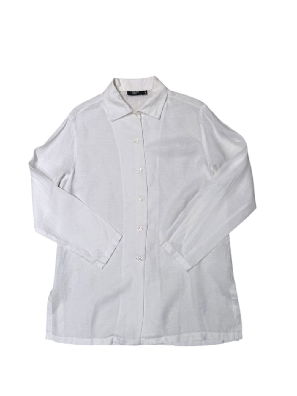 PHILIPPE ADEC PARIS 100% Linen Button Up Shirt In White